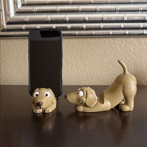 Brown Dog-Shaped Phone Holder